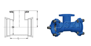 EX-Double-Socket-Tee-with-Loosing-Flanged-Branch