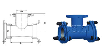 MJ-Double-Socket-Tee-with-Loosing-Flanged-Branch