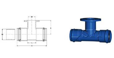 PVC-Double-Socket-Tee-with-Flanged-Branch